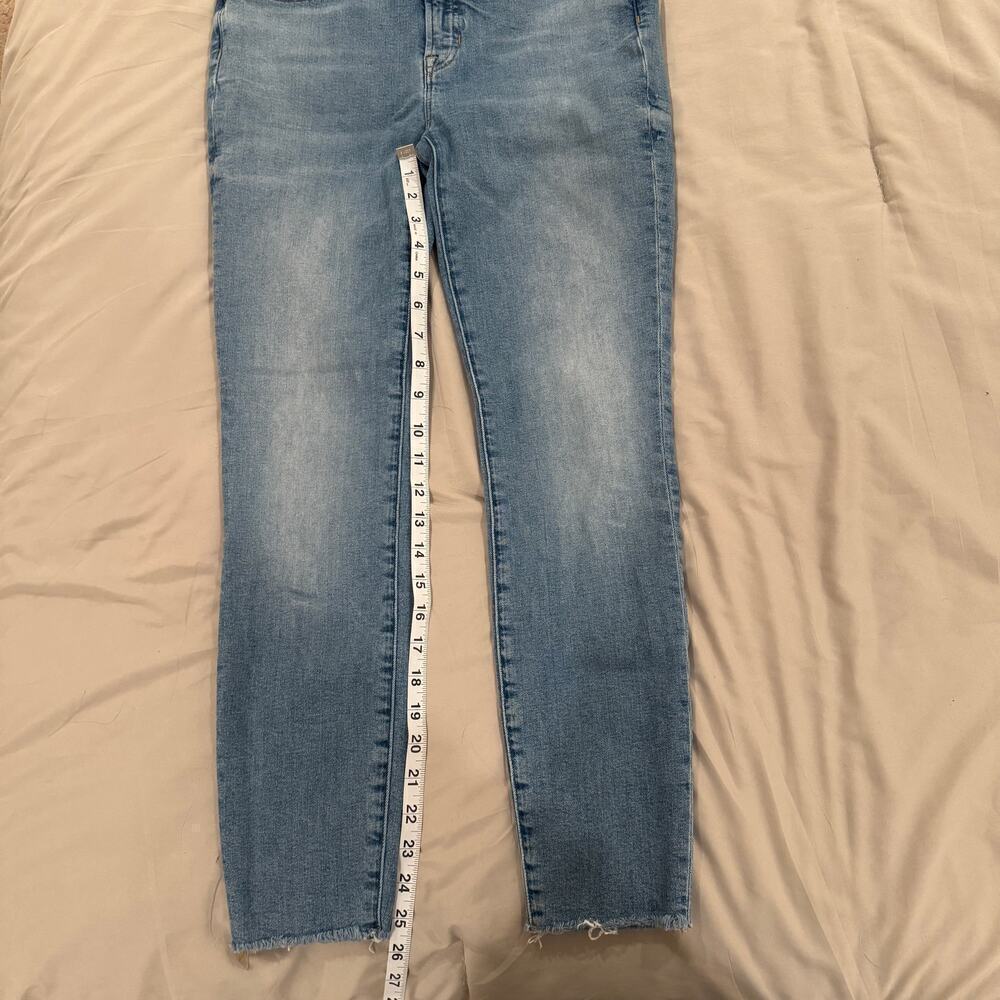 J. Crew 9" High-Rise Toothpick Skinny Jean Raw Hem in Hamden Wash Size 28 - Picture 12 of 13